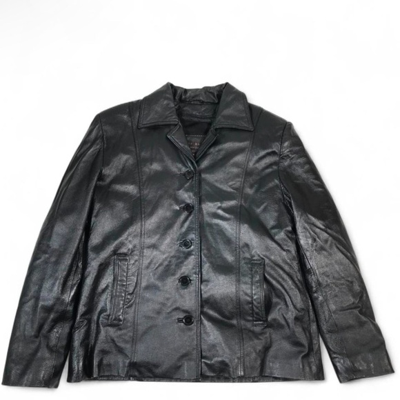 carl bertini piel Jackets & Blazers - Carlo Bertini Piel Womens Size XL Extra large Jacket Coat Genuine Leather Black